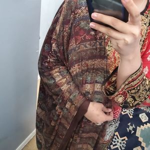 Jersey thick shawl with tassels